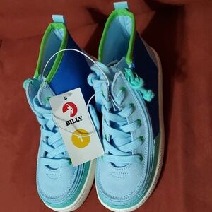 NWT BILLY Footwear Haring Blue / Lime Zippered Sneakers Kids Size 1